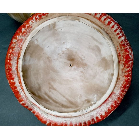 Vintage Mushroom Cookie Jar Orange Arnel's Hand Painted Ceramic Signed Canister - Picture 10 of 12